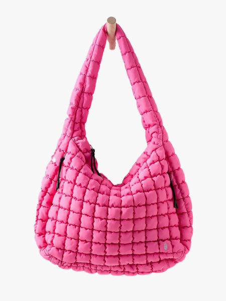 free people quilted carryall in bubblegum