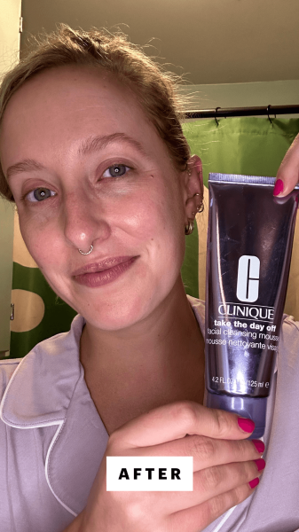 Kinonen after applying the Take the Day Off Cleansing Balm