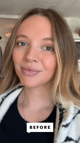 Fowler before applying the Clinique Pop Longwear Lipstick